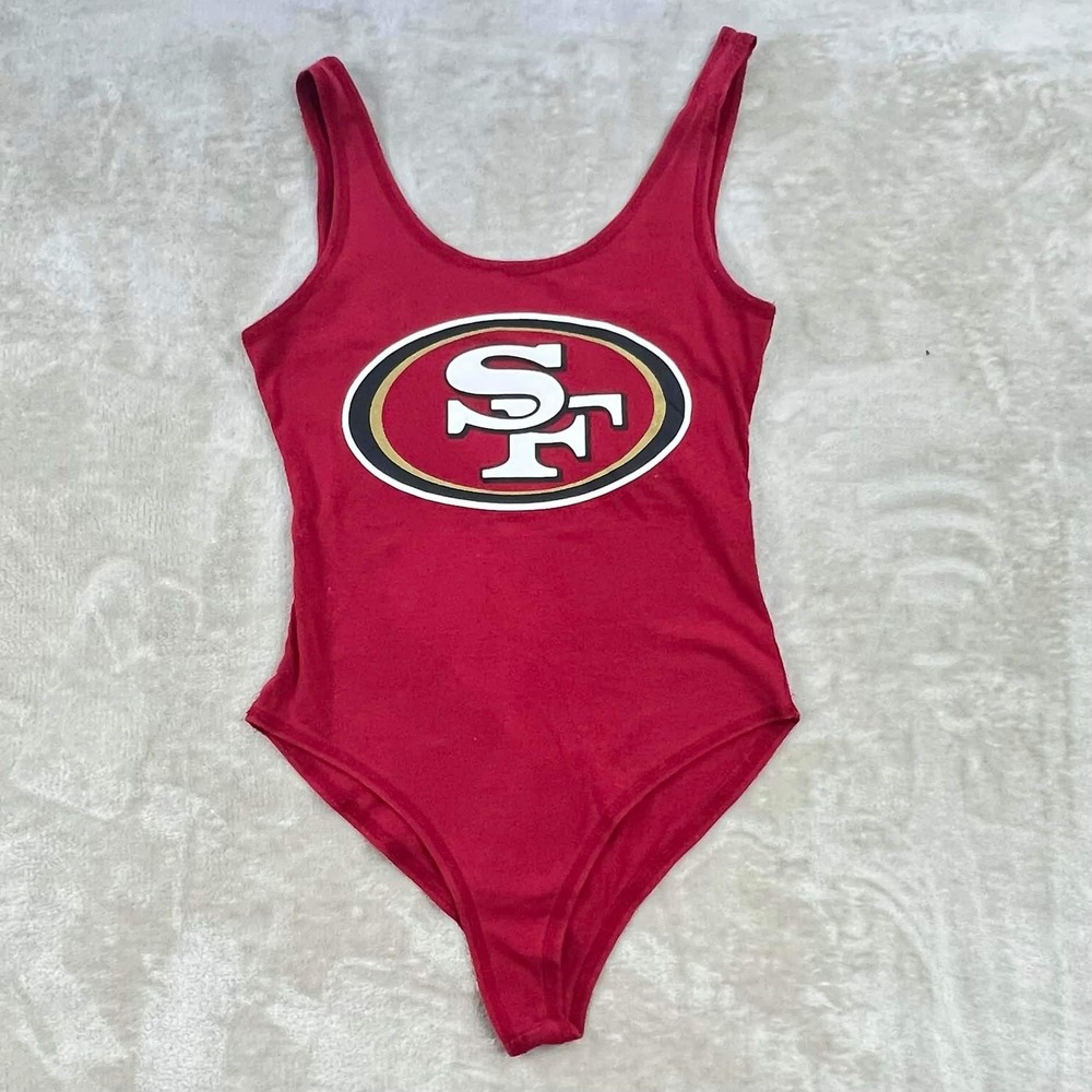 NFL San Francisco 49ers Red Logo Bodysuit Small Sleeveless Scoop Back